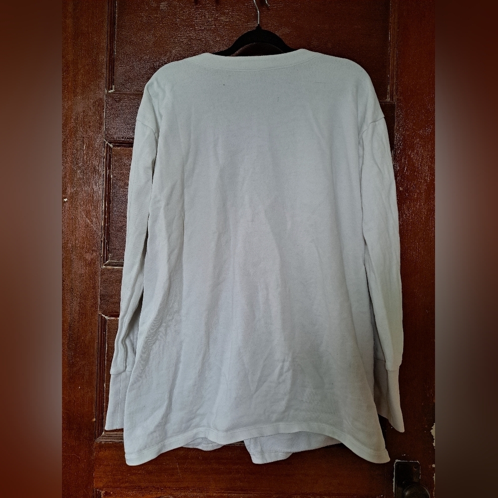 🇨🇦Louve 100% Organic Cotton Open Front Cardigan – Cream, Made in Canada (L/XL) - Picture 2 of 6